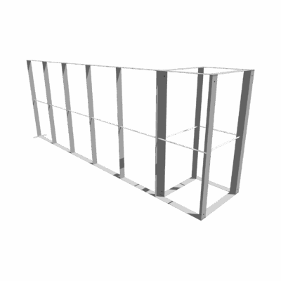 Mobile Light Box Kit J frame-only booth structure shown from the back-side angle.