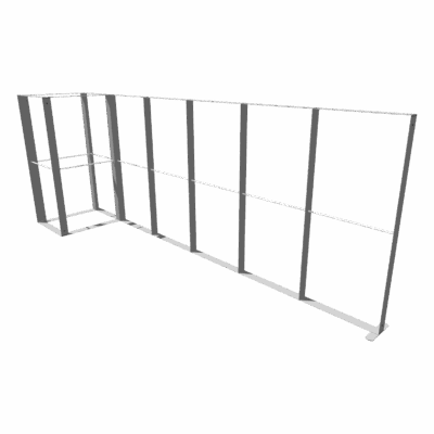 Mobile Light Box Kit J frame-only booth structure shown from the left side.