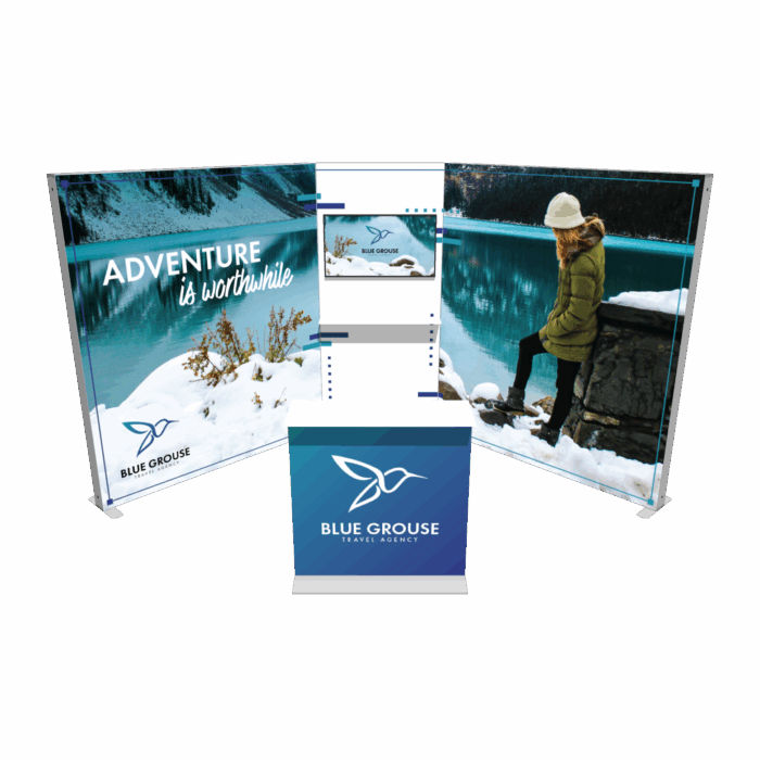 10x10 Booth setup with table top frame.