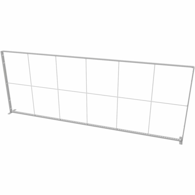 600 cm Mobile Light Box modular display frame with black graphic panels