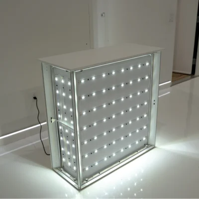 Mobile Light Box SEGO backlit counter displayed at a trade show booth