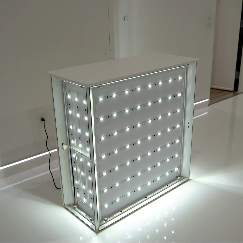Mobile Light Box SEGO backlit counter displayed at a trade show booth