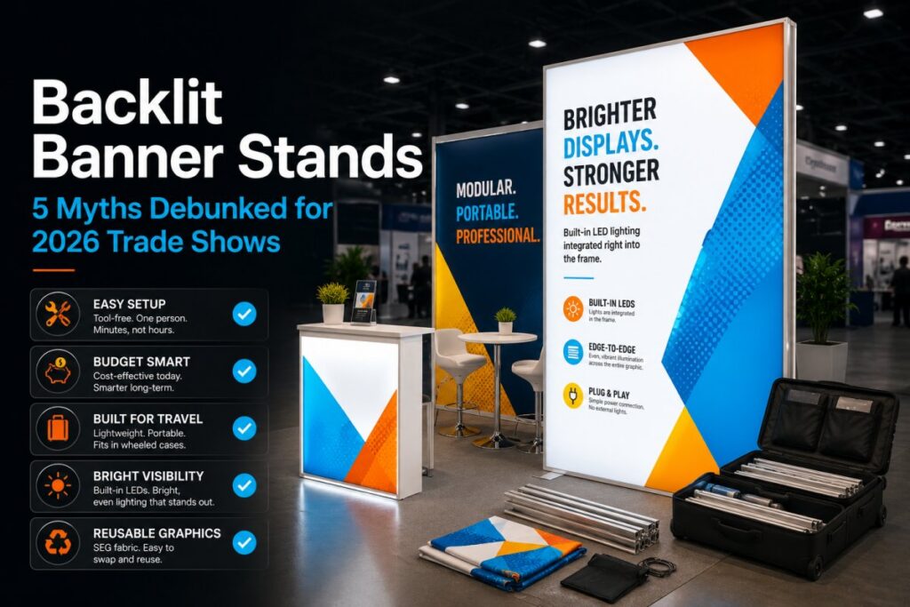 Backlit Banner Stands: 5 Myths Debunked for 2026 Trade Shows
