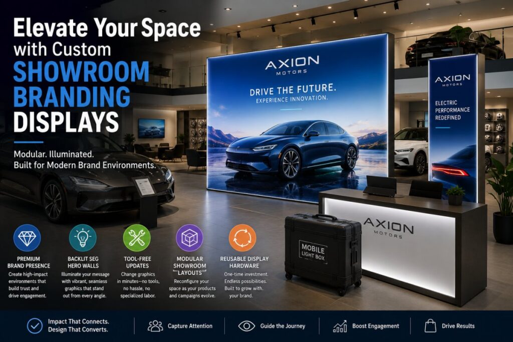 Elevate Your Space with Custom Showroom Branding Displays
